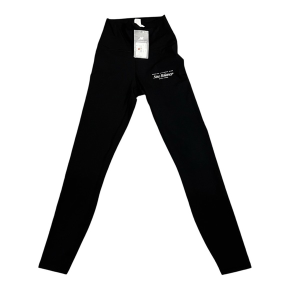 NWT- New Balance Black Women's Performance Logo Leggings Size XS - Picture 2 of 10